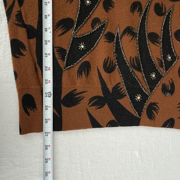 80s Vintage Eminent Wool Blend Patterned Sweater Crewneck Womens M *Needs Repair - Picture 10 of 11